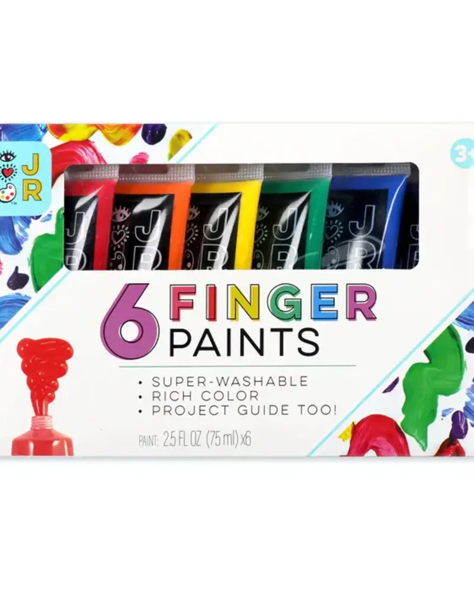 Bright Stripes JR 6 Washable Fingerpaints