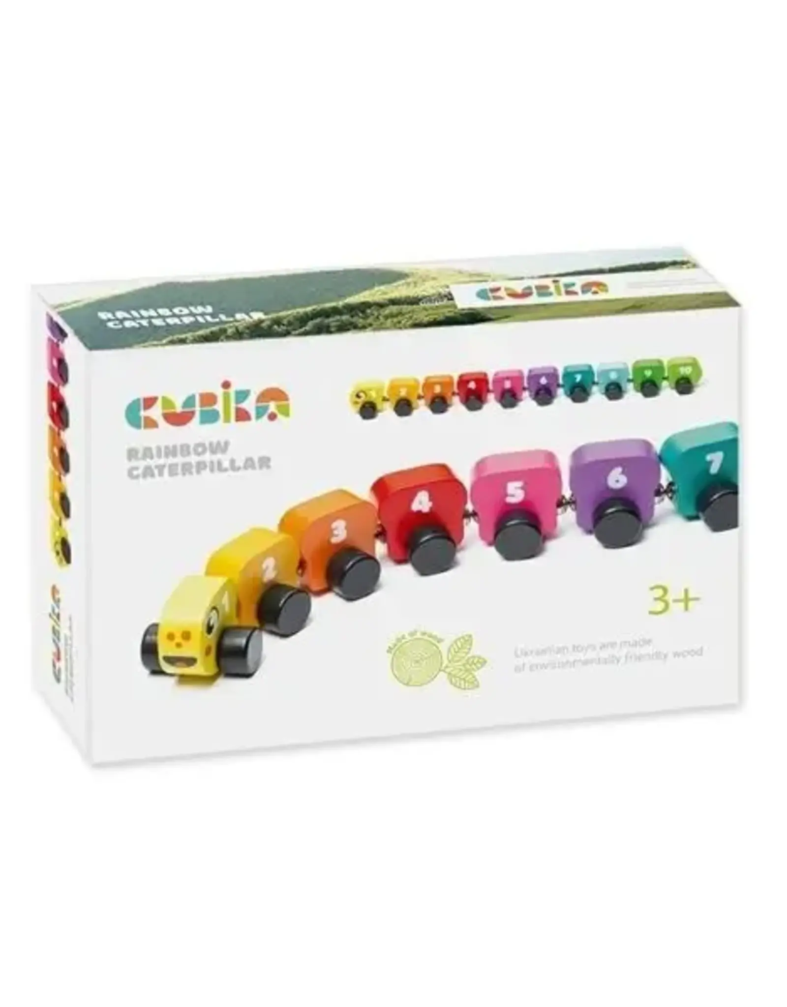 Toysmith Cubika Wooden Toy Rainbow  Caterpillar