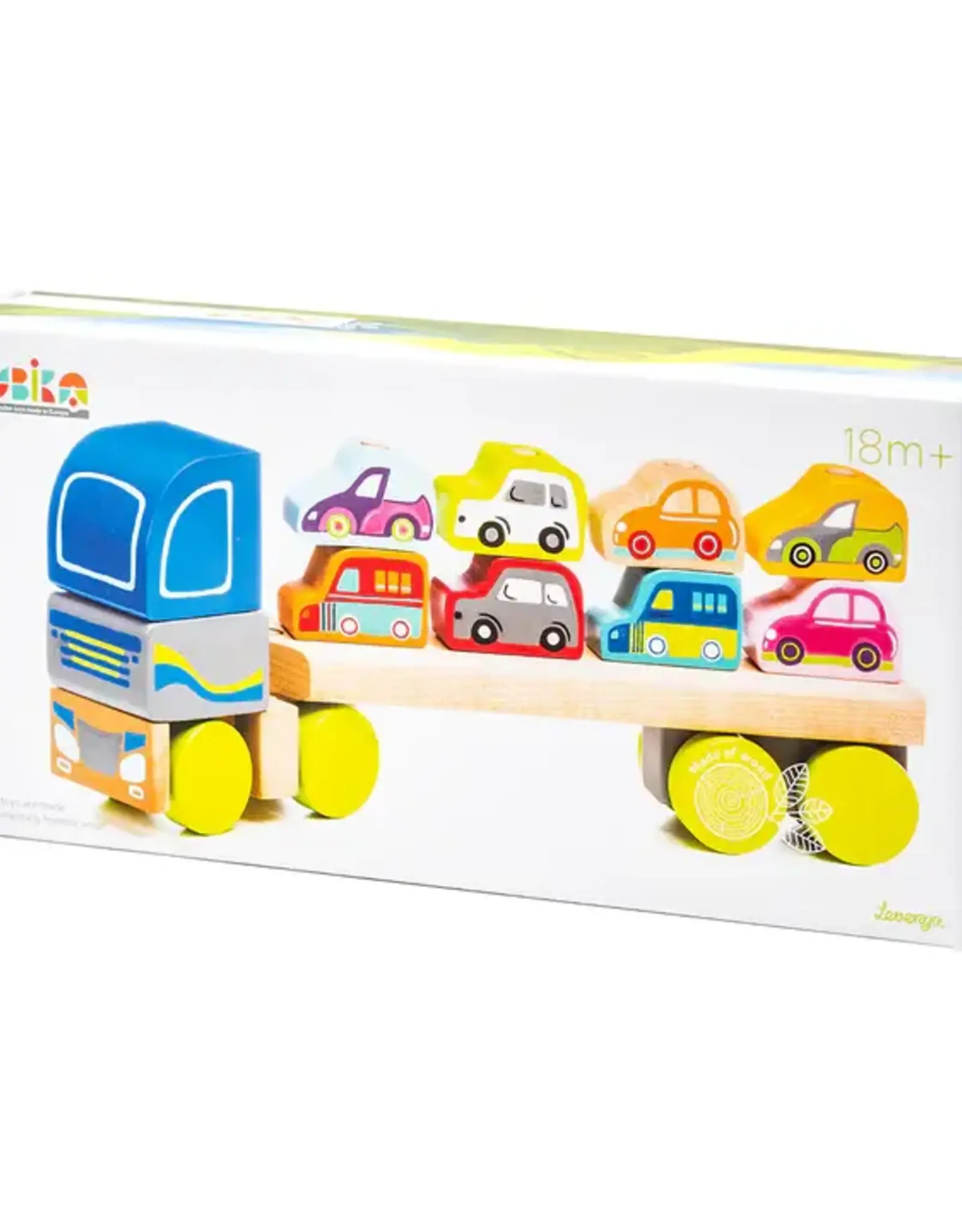 Toysmith Cubika Wooden Truck with Cars