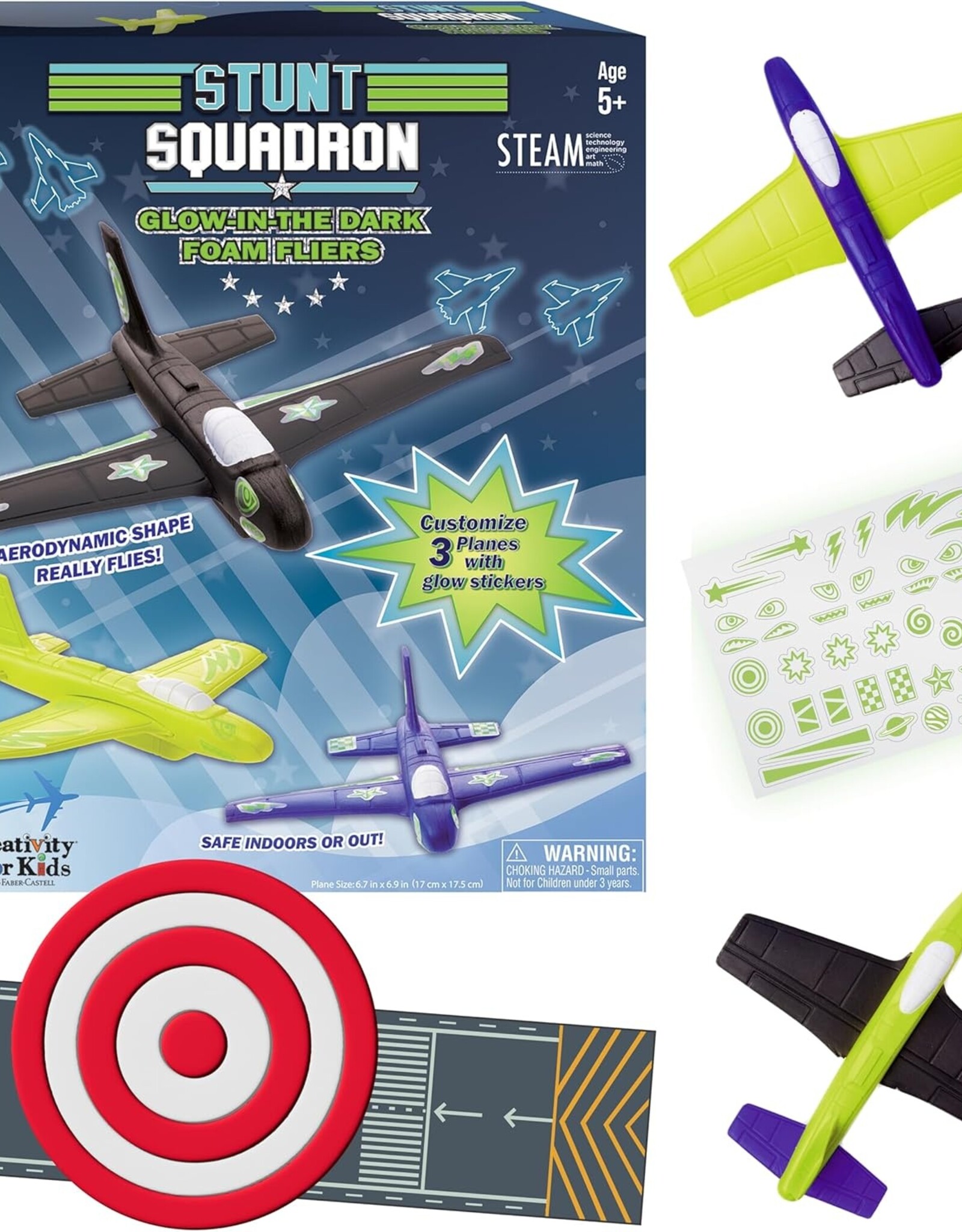 Faber-Castell Stunt Squadron Glow in the Dark Foam Fliers