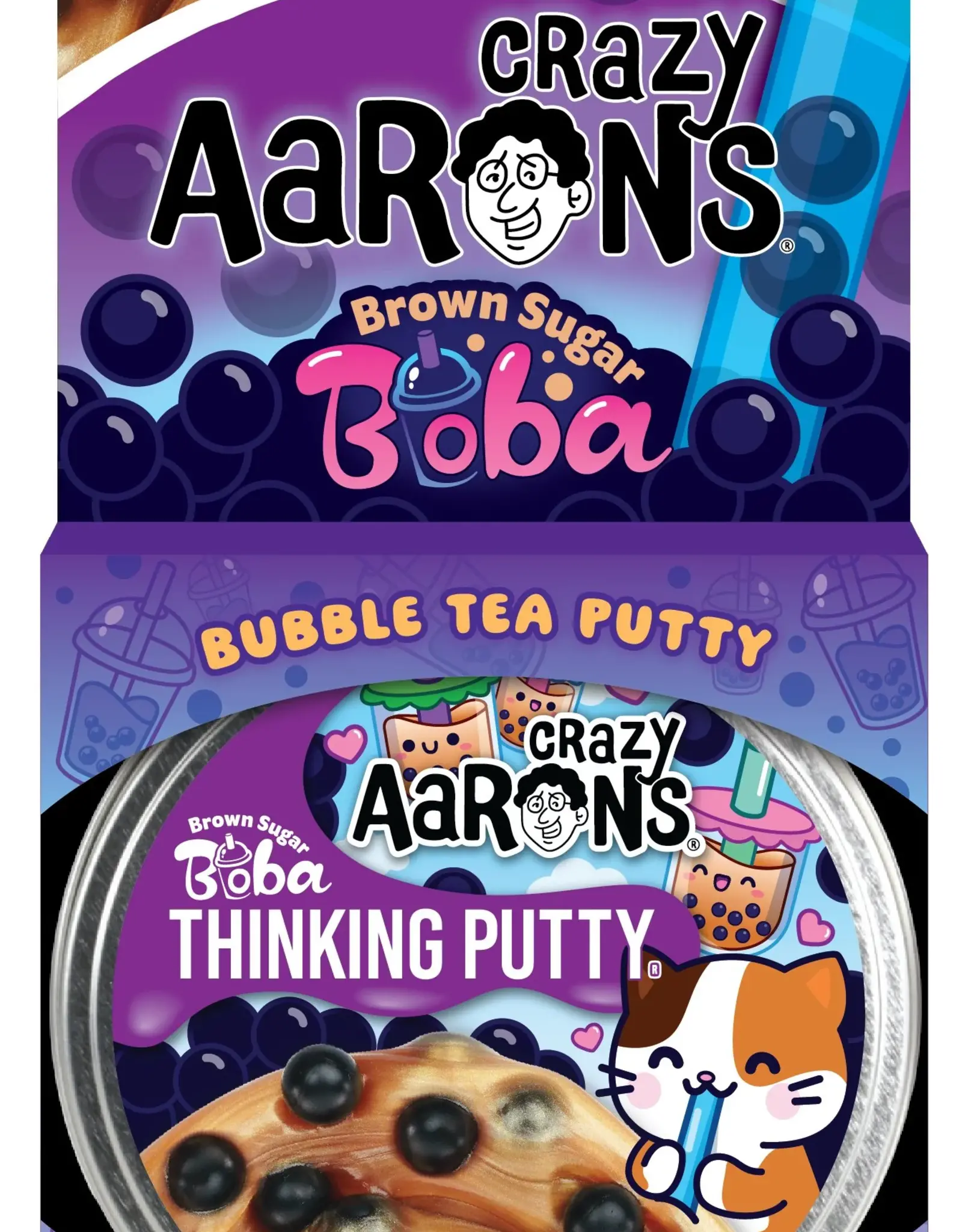 Crazy Aaron's Putty World Thinking Putty 4" Tin: Brown Sugar Boba