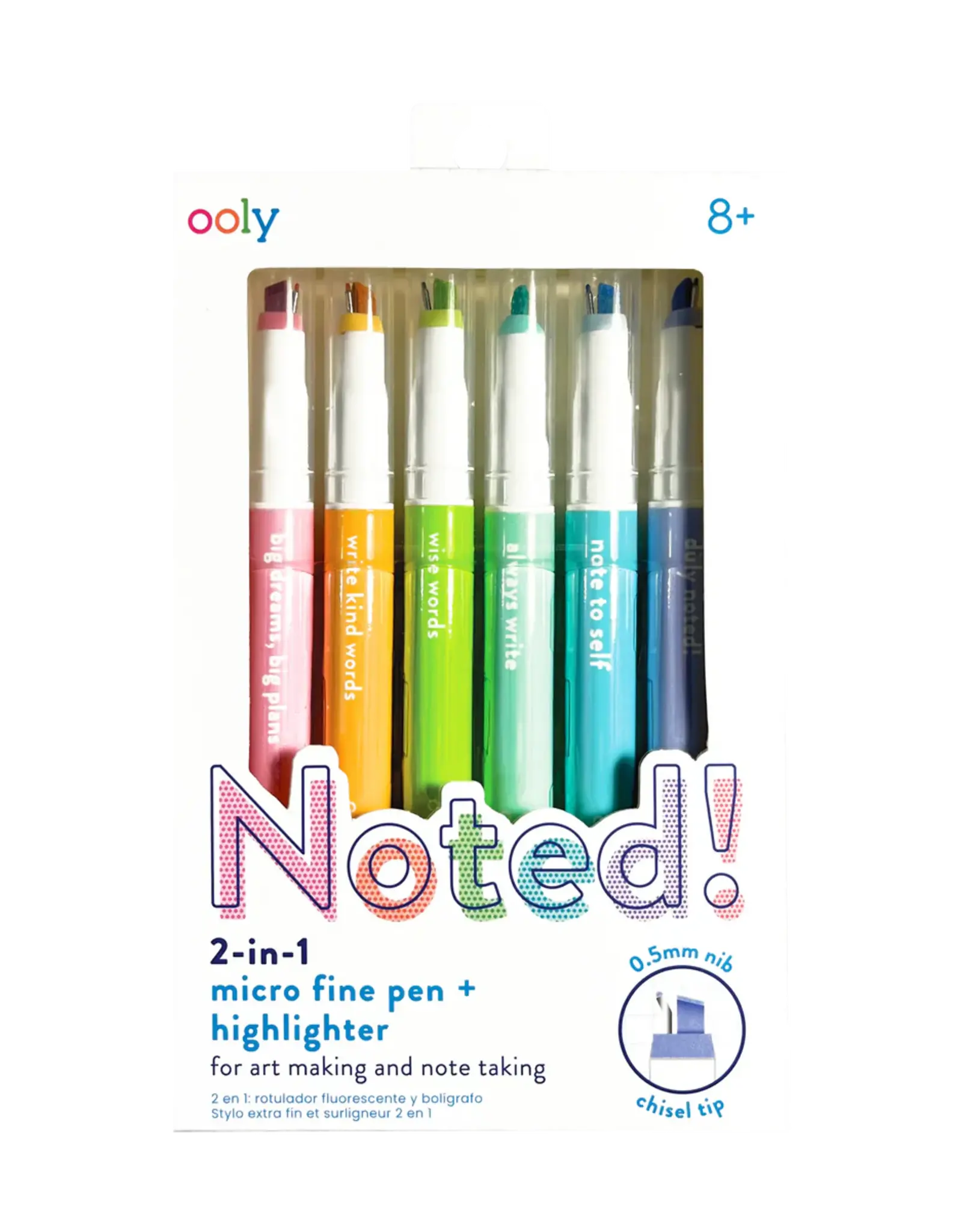 Ooly Noted!: 2-in-1 Micro Fine Tip Pen +  Highlighter