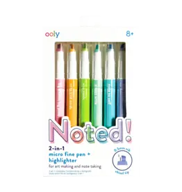 Ooly Noted!: 2-in-1 Micro Fine Tip Pen +  Highlighter