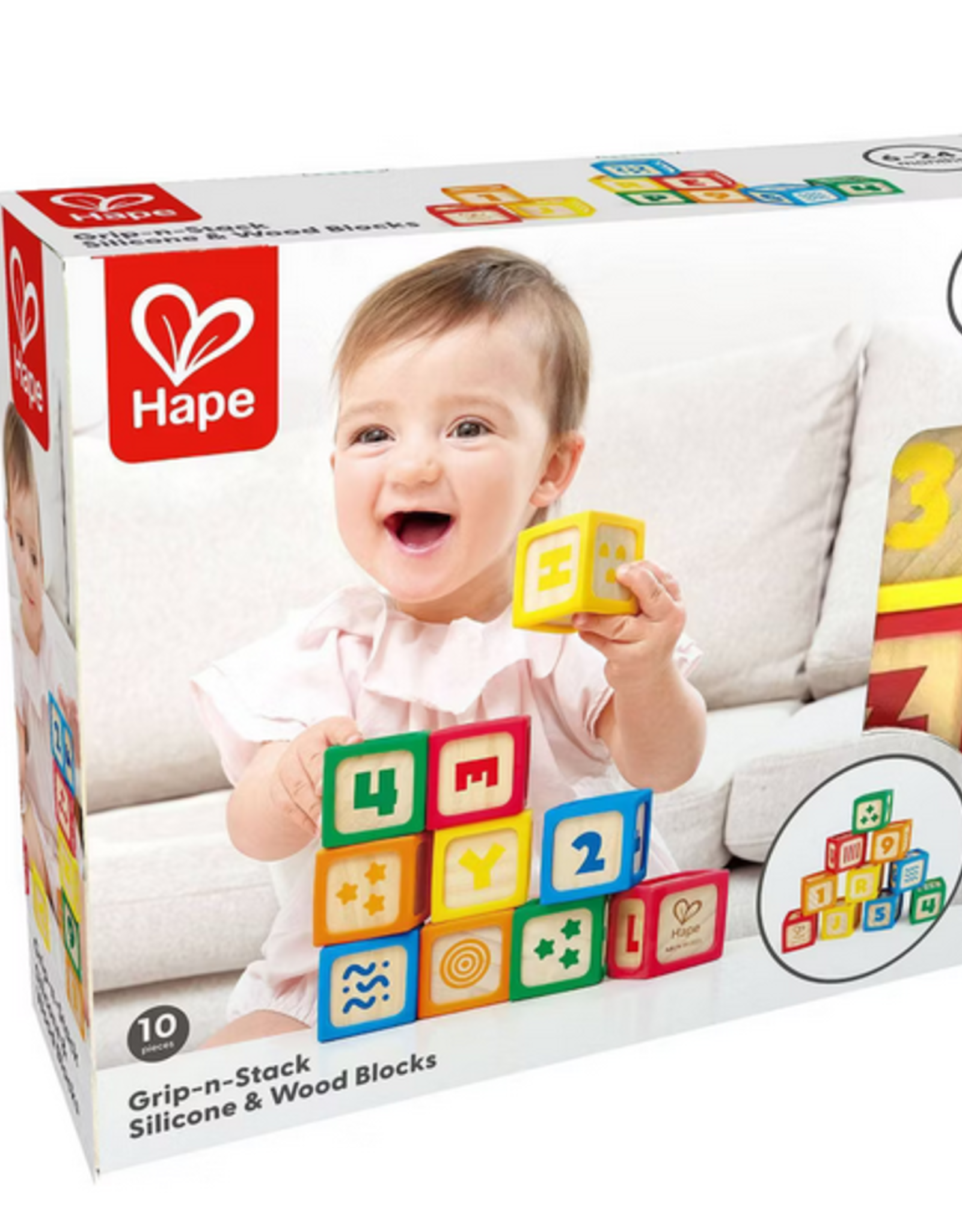 Hape Grip-n-Stack Silicone &  Wood Blocks