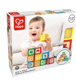 Hape Grip-n-Stack Silicone &  Wood Blocks