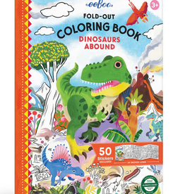 eeBoo Fold Out Coloring Book: Dinosaurs Abound