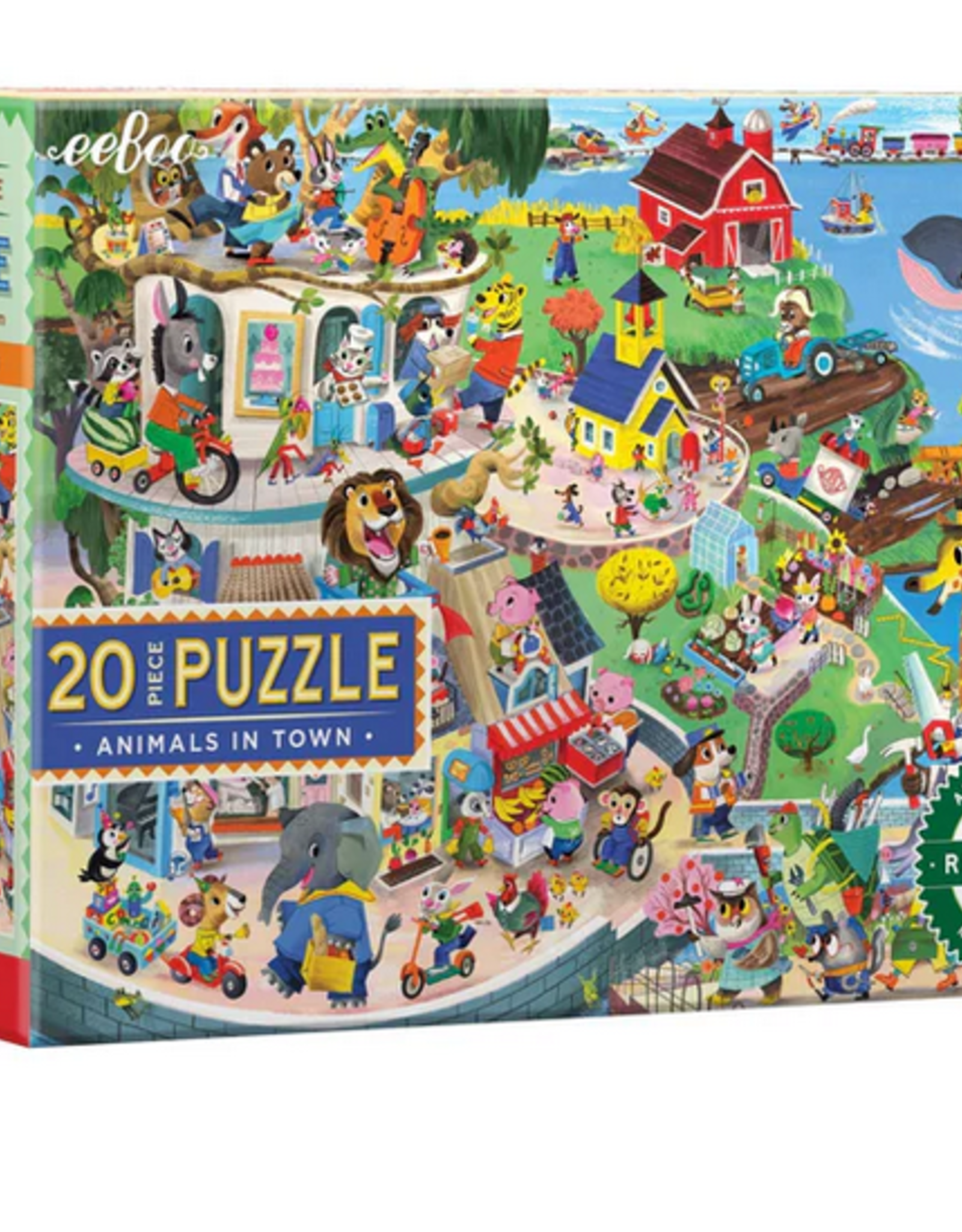 eeBoo 20pc Big Puzzle: Animals in Town