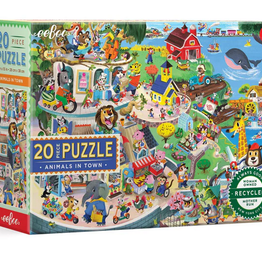 eeBoo 20pc Big Puzzle: Animals in Town