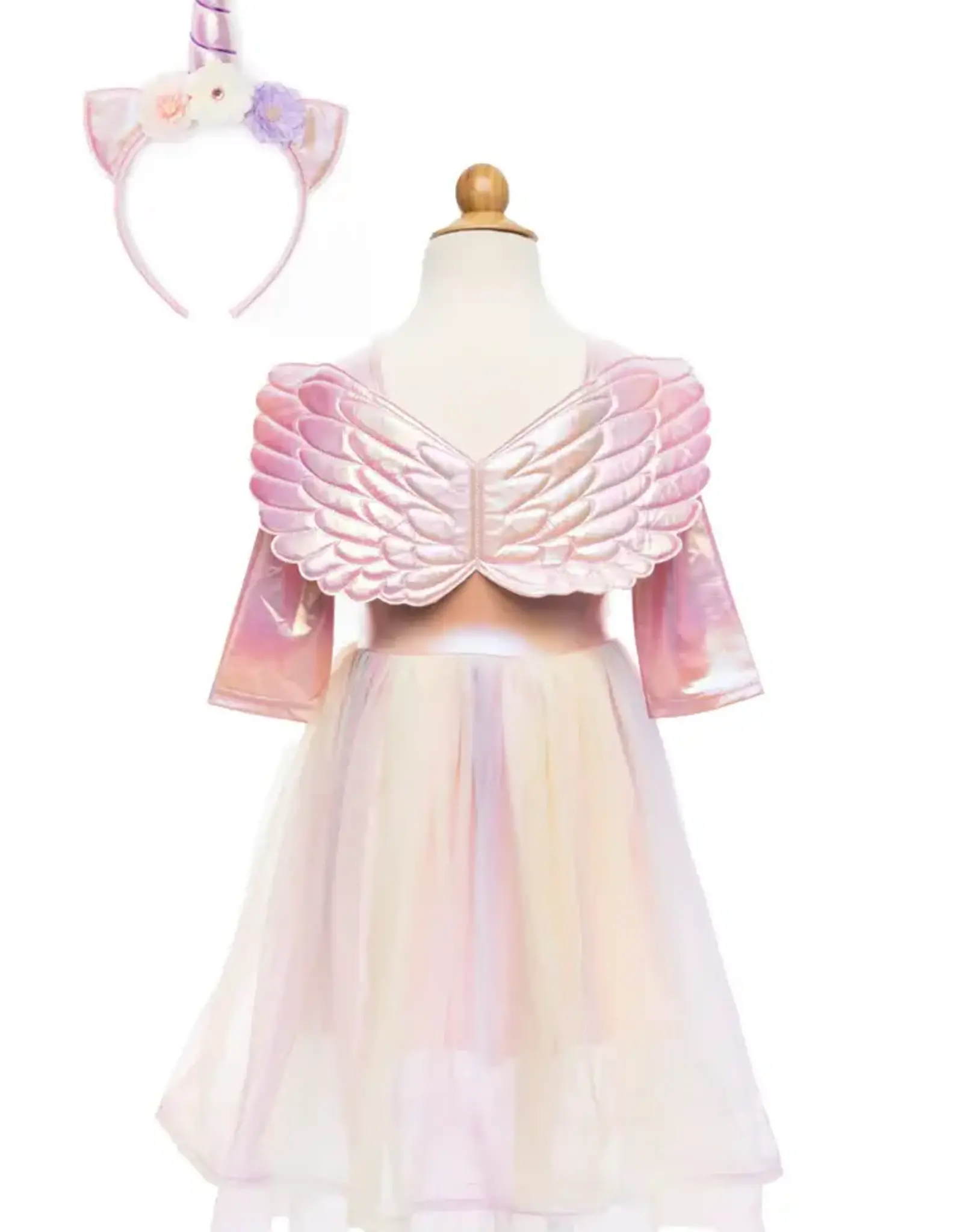 Creative Education Alicorn Dress with Wings &  Headband, White, Size 3-4