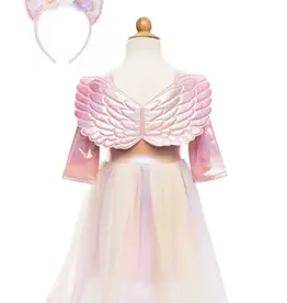 Creative Education Alicorn Dress with Wings &  Headband, White, Size 3-4