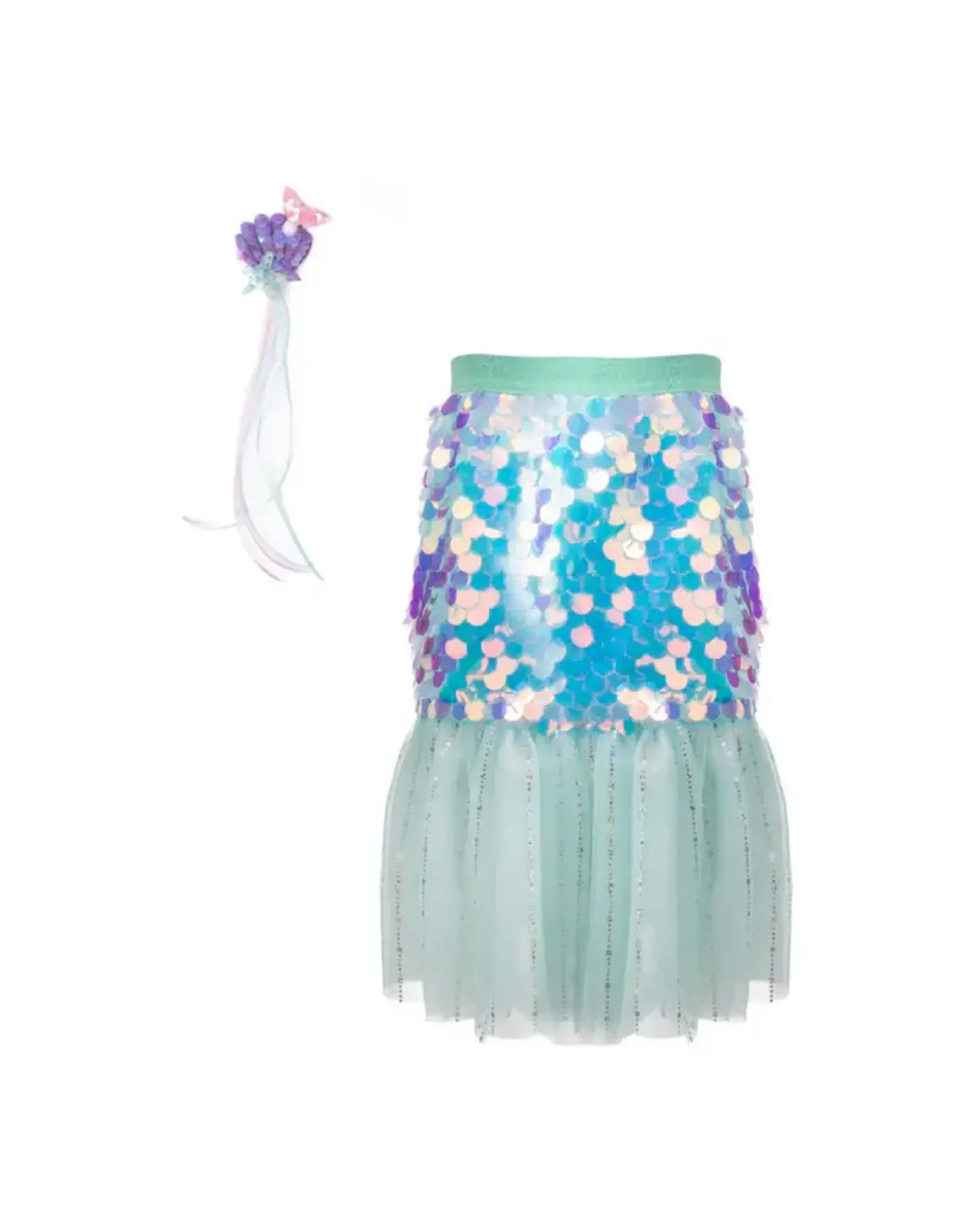 Creative Education Bling Bling Mermaid Skirt & Hairclip  Set Mint, Size 4-6