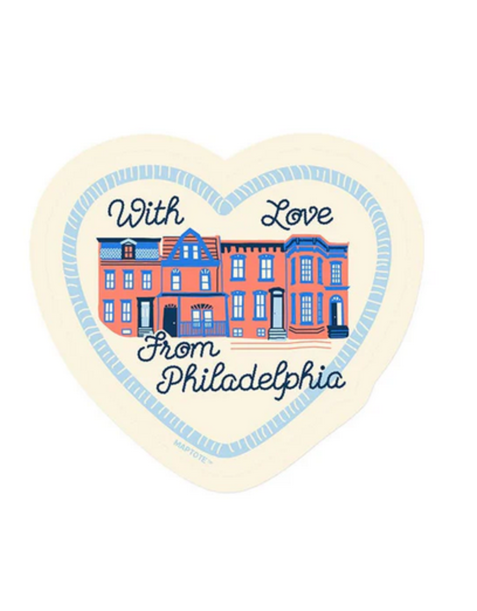 MapTote Sticker: Philadelphia With Love Rowhouses