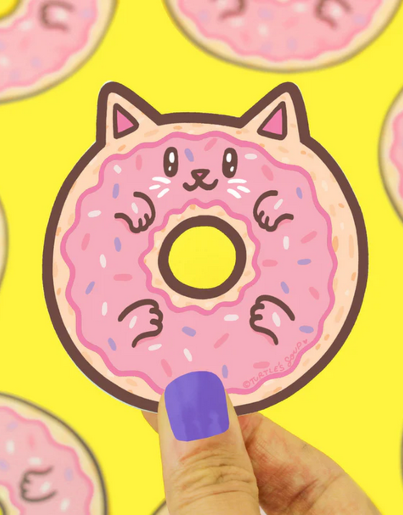 Turtle Soup Vinyl Sticker: Donut Cat