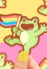 Turtle Soup Vinyl Sticker: Pride Flag Frog