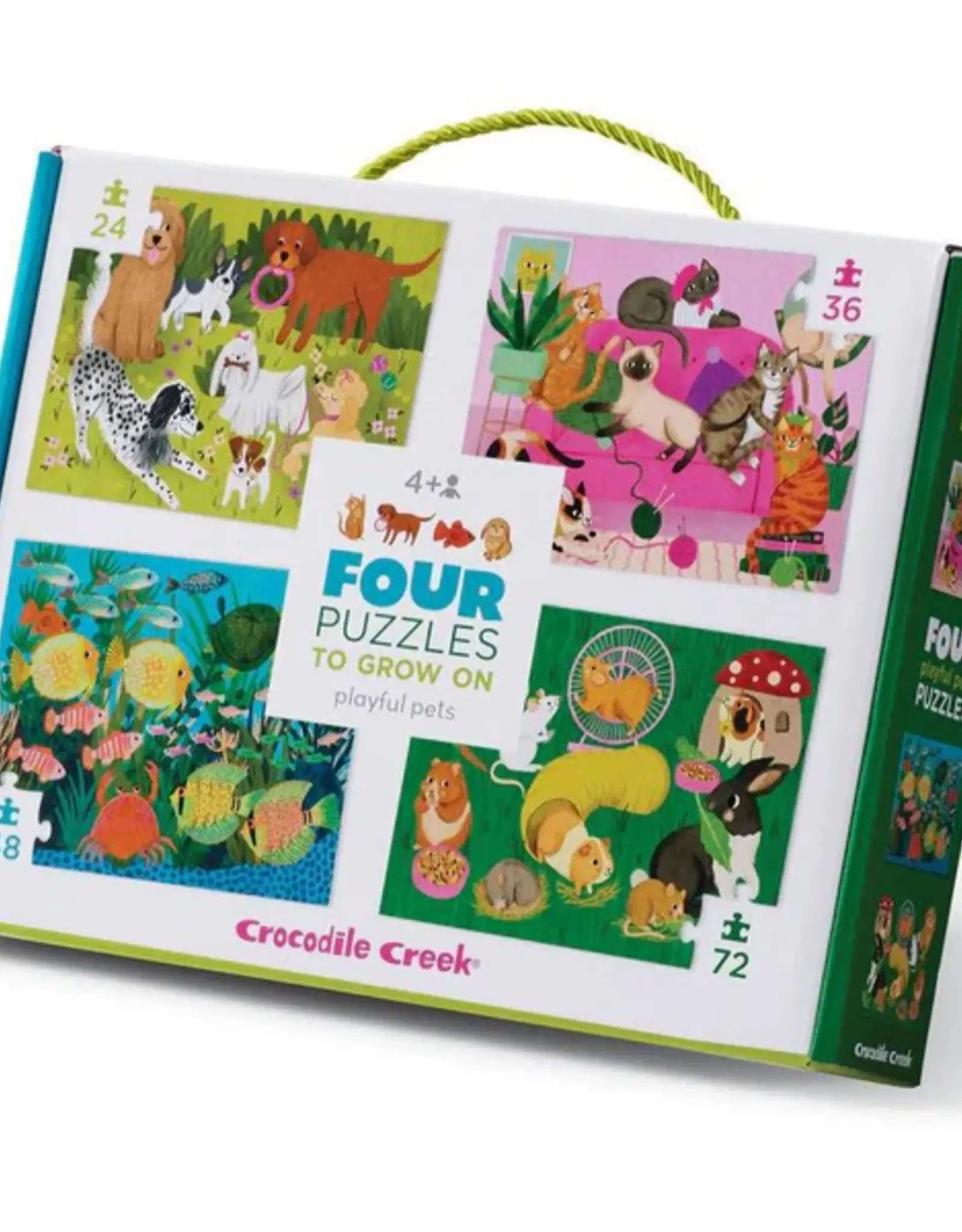 Crocodile Creek Four Puzzles Playful Pets