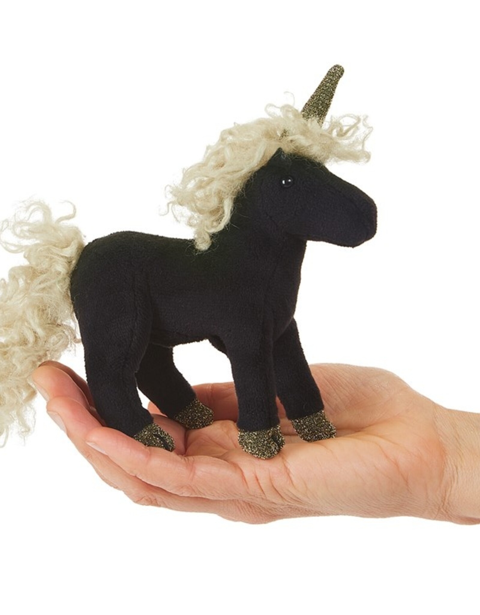Folkmanis Finger Puppet: Black Unicorn