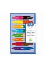 Djeco 8 Twin Double-Ended Crayons for  Little Hands
