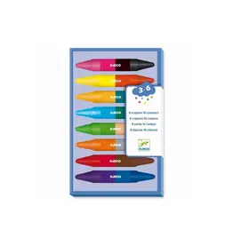 Djeco 8 Twin Double-Ended Crayons for  Little Hands