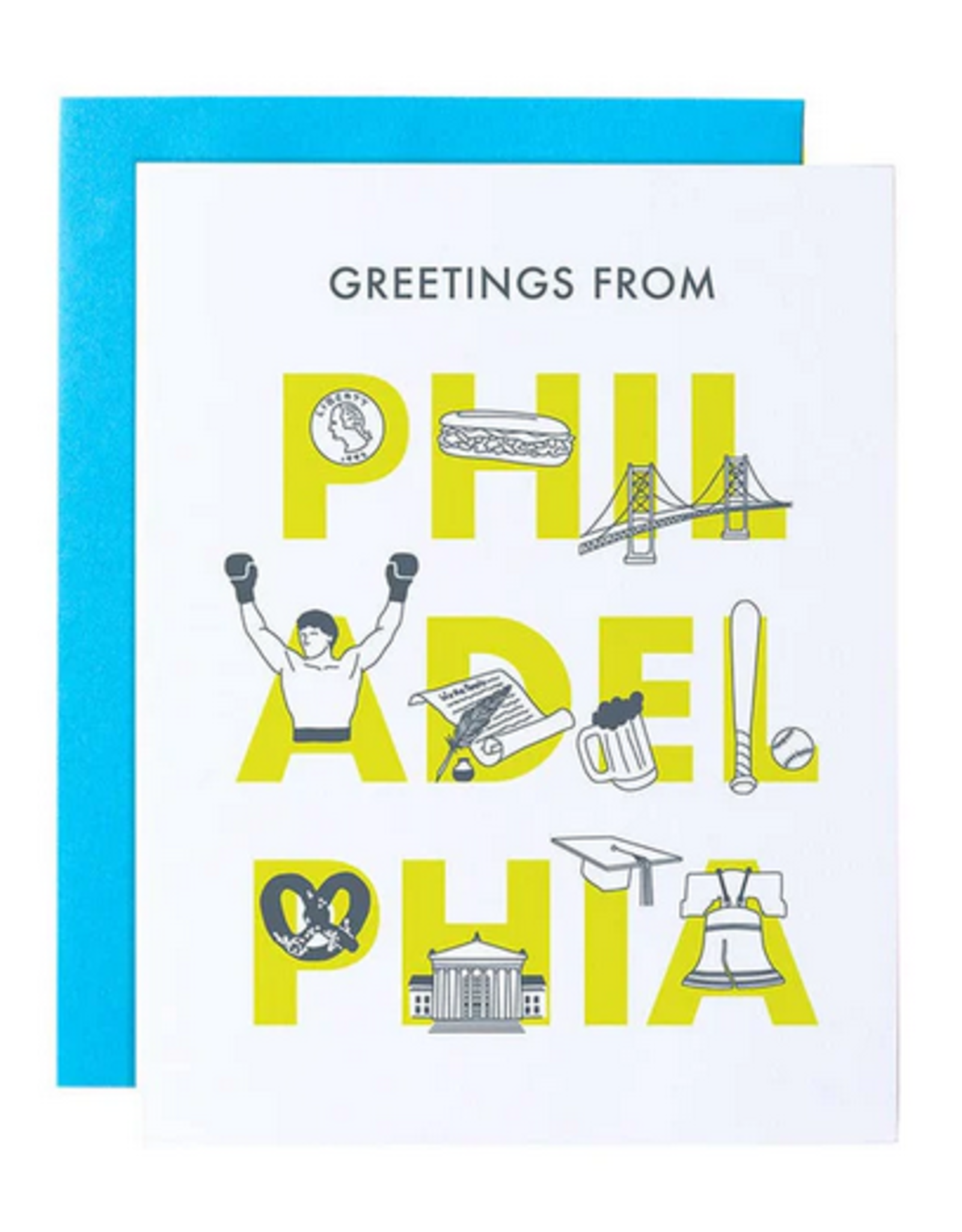 MapTote Philadelphia Font Greeting Card
