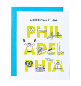 MapTote Philadelphia Font Greeting Card