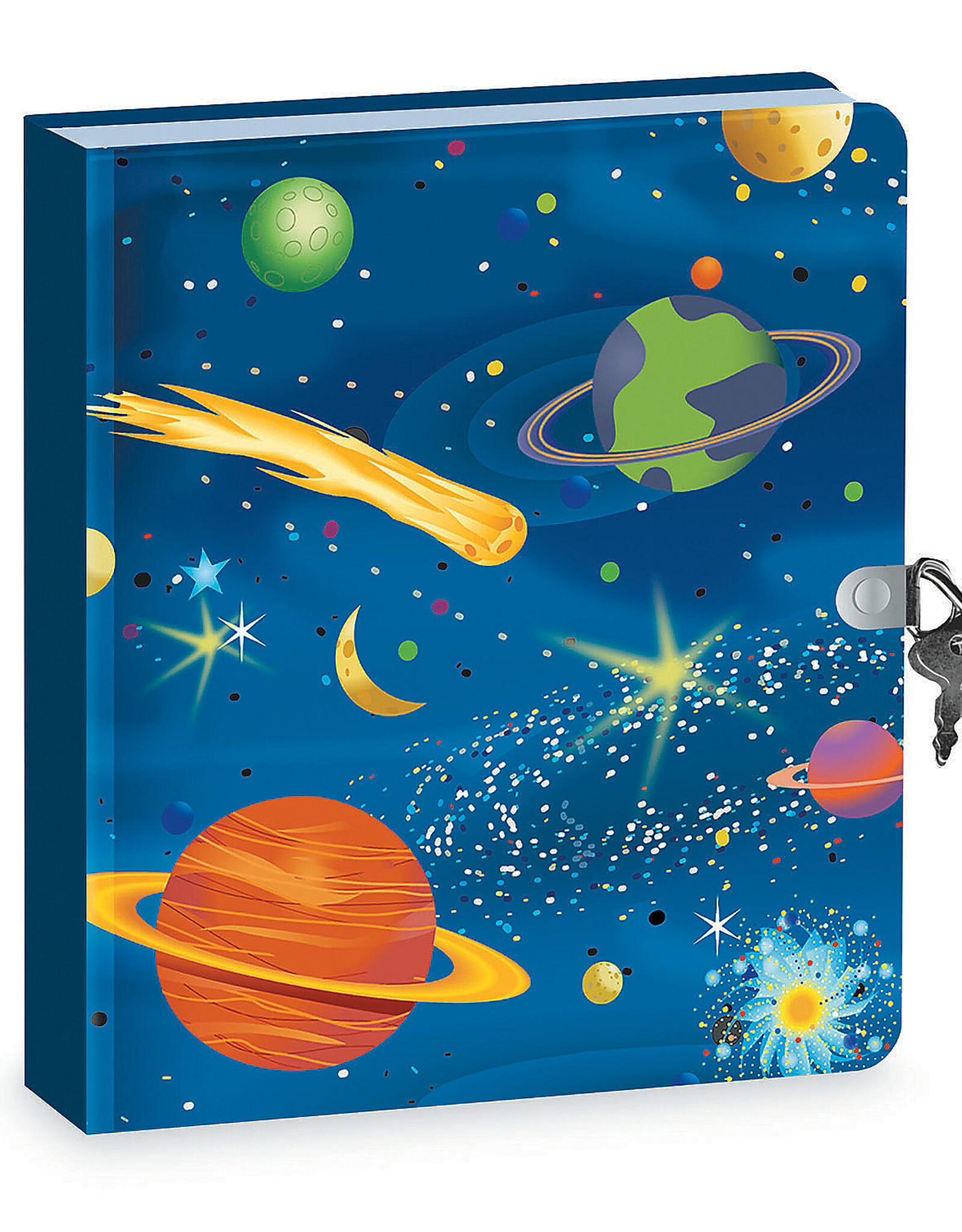 Peaceable Kingdom Locked Diary: Glow-in-the-dark Deep Space