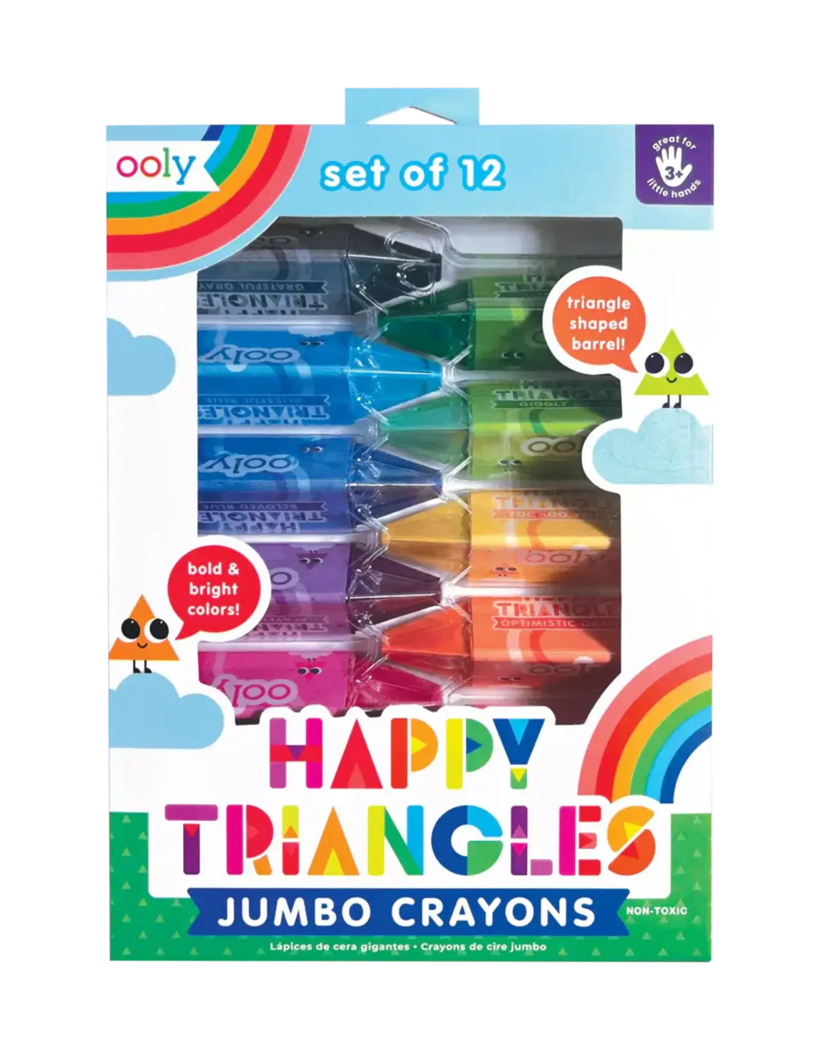 Ooly Happy Triangles: Jumbo Crayons (Set  of 12)