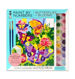 Bright Stripes Paint By Numbers: Butterflies +  Blooms