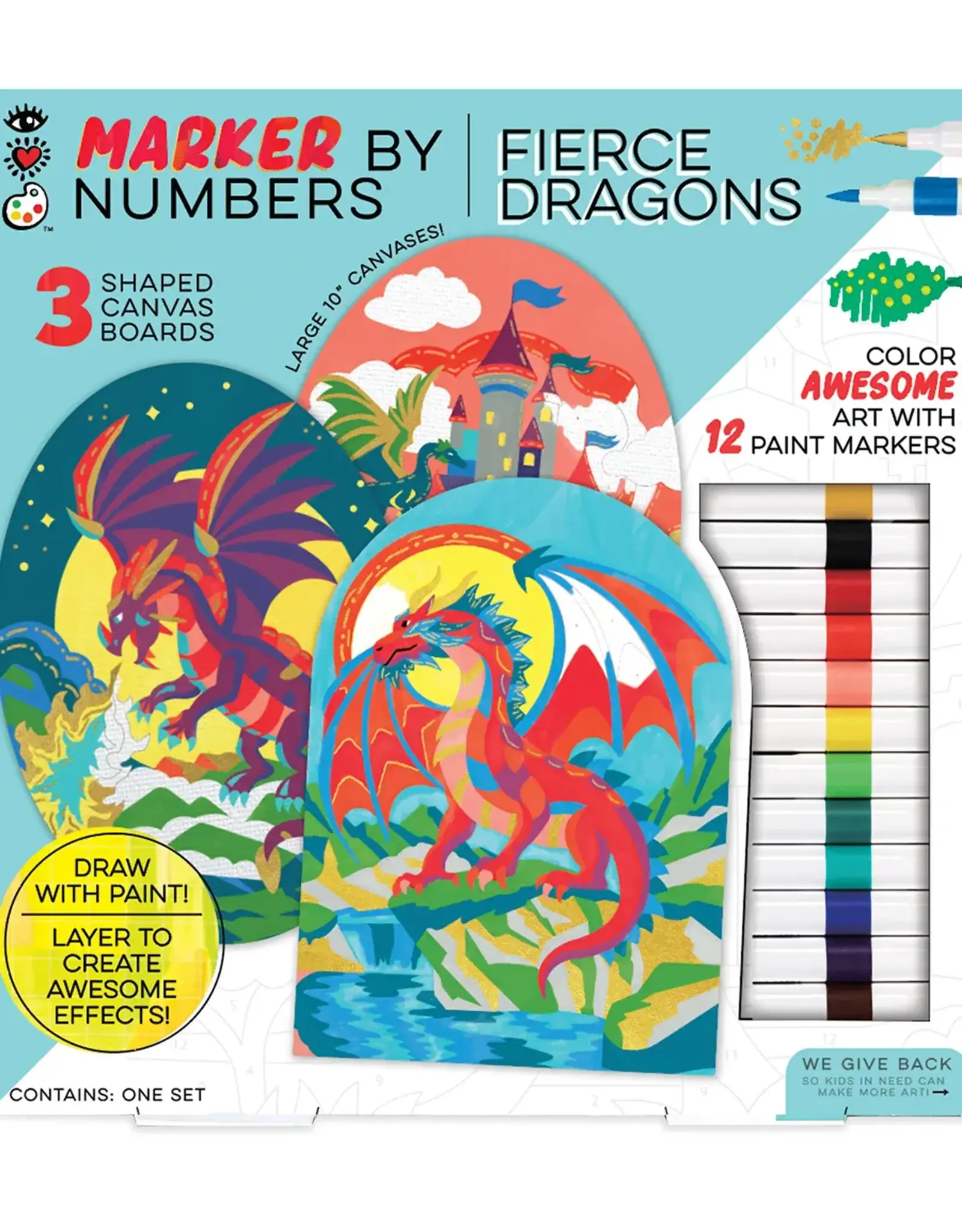 Bright Stripes Marker by Number: Dragons