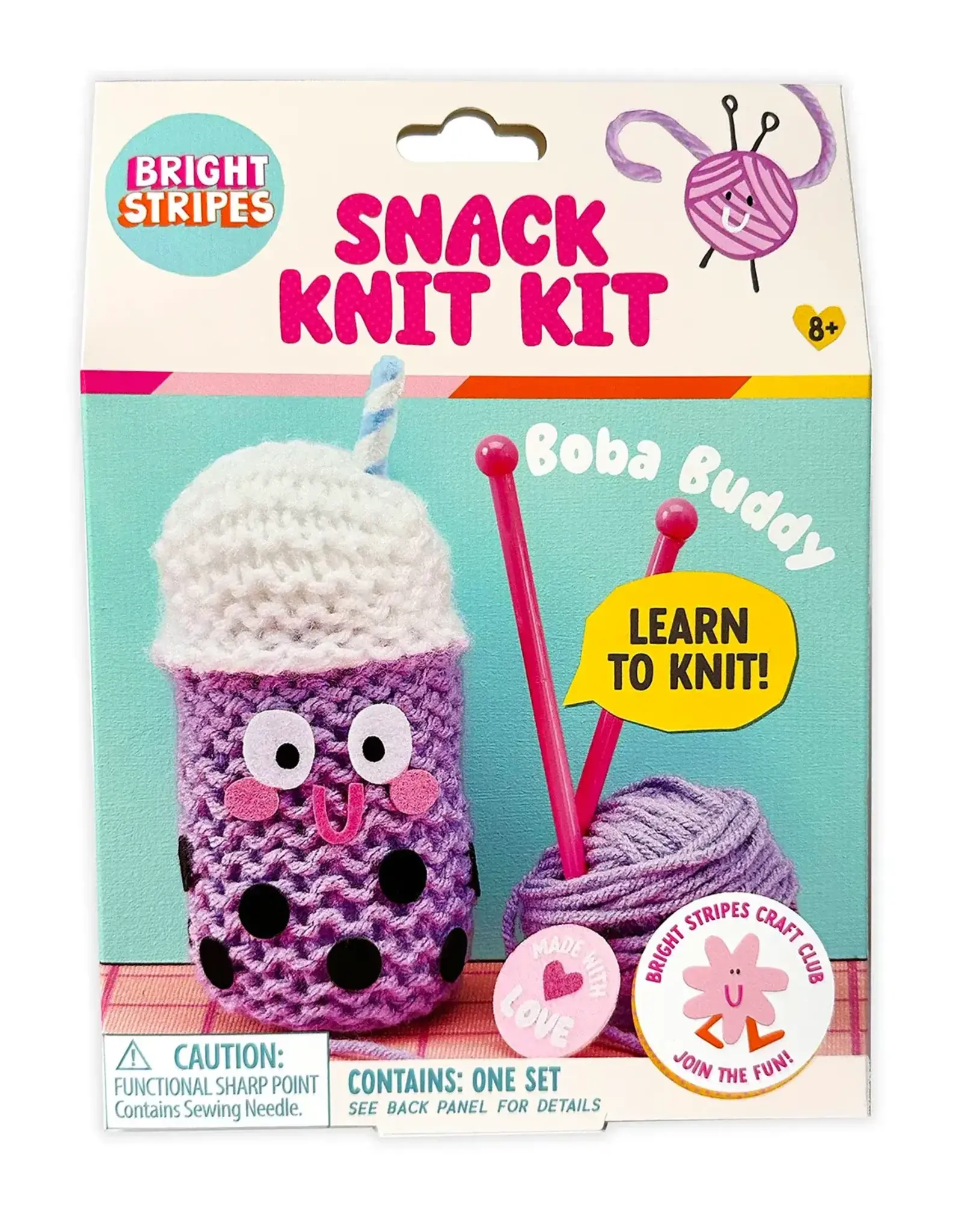 Bright Stripes Snack Knit Kit: Boba Buddy