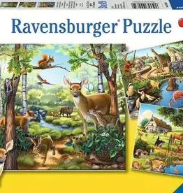 Ravensburger 49pc Puzzle: Forest/Zoo/Domestic Anim. x3