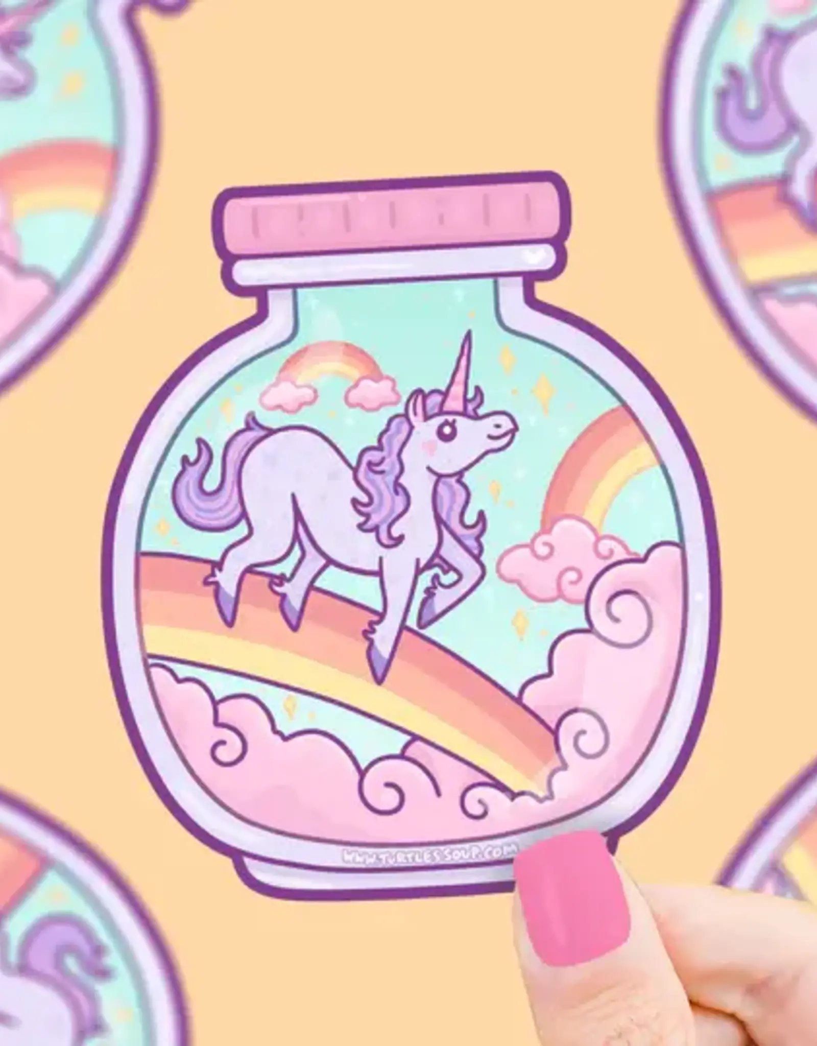 Turtle Soup Vinyl Sticker: Magical Unicorn Jar