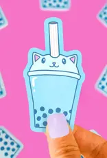Turtle Soup Vinyl Sticker: Boba Bubble Tea Kitty Cat