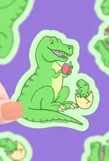 Turtle Soup Vinyl Sticker: Reading T-Rex Dinosaur