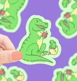Turtle Soup Vinyl Sticker: Reading T-Rex Dinosaur