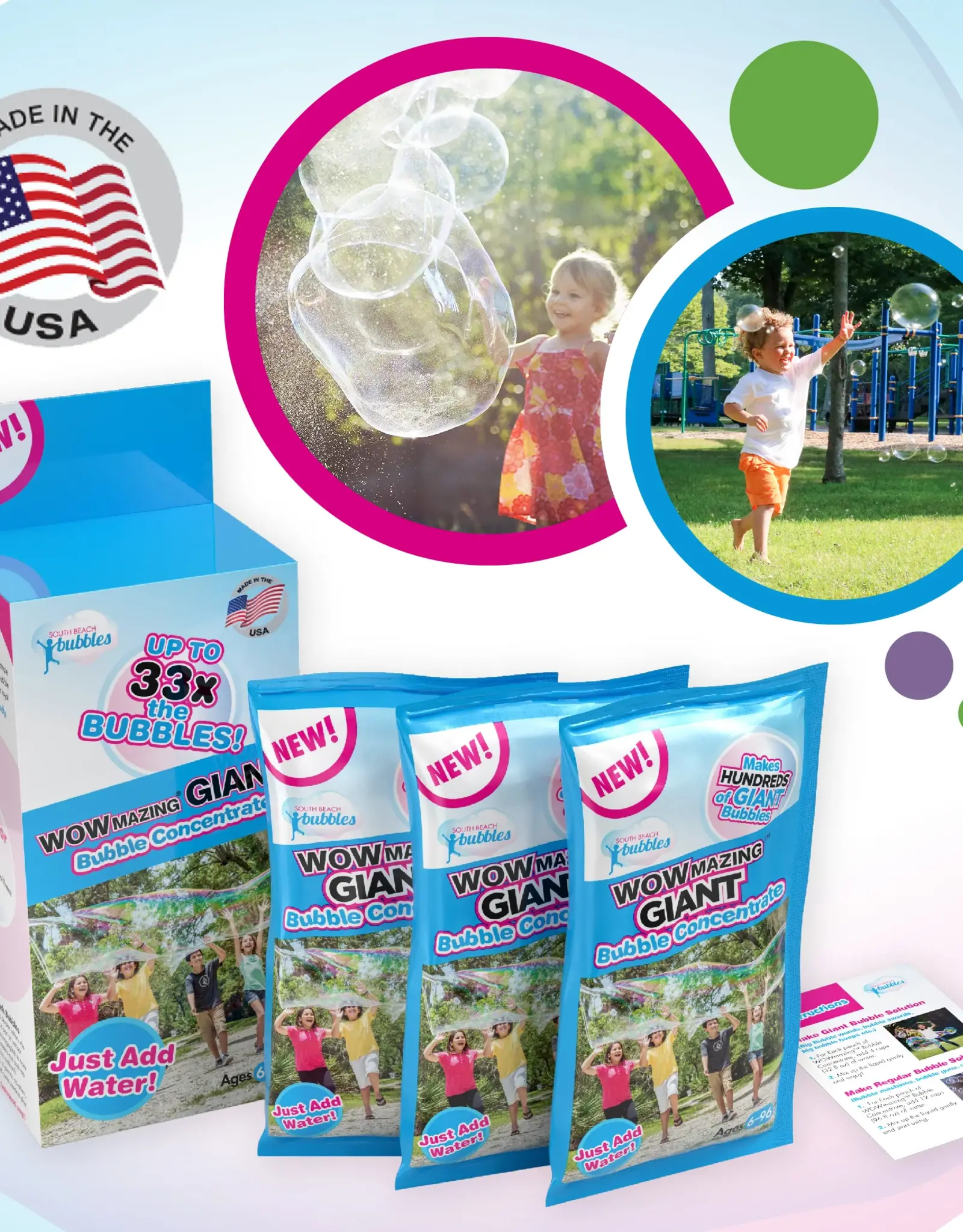 South Beach Bubbles Wowmazing Giant Bubble Concentrate Refill (3-pack)