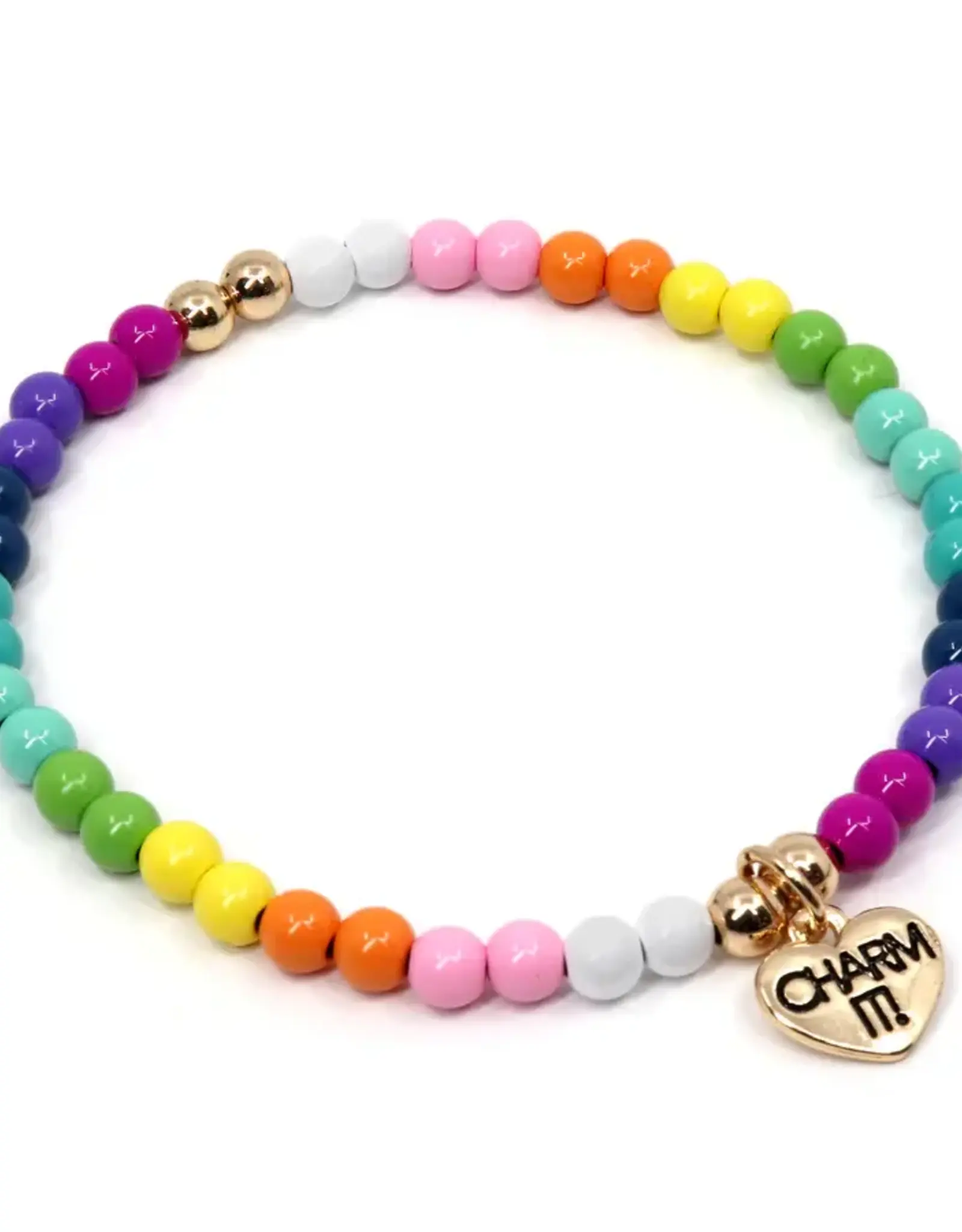 High IntenCity Charm It: Rainbow Stretch Bead Bracelet