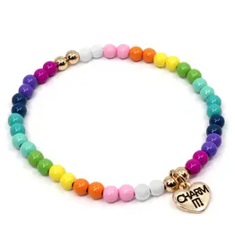High IntenCity Charm It: Rainbow Stretch Bead Bracelet
