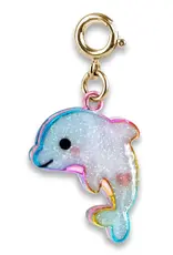 High IntenCity Charm It:  Gold Glitter Tie-Dye Dolphin Charm