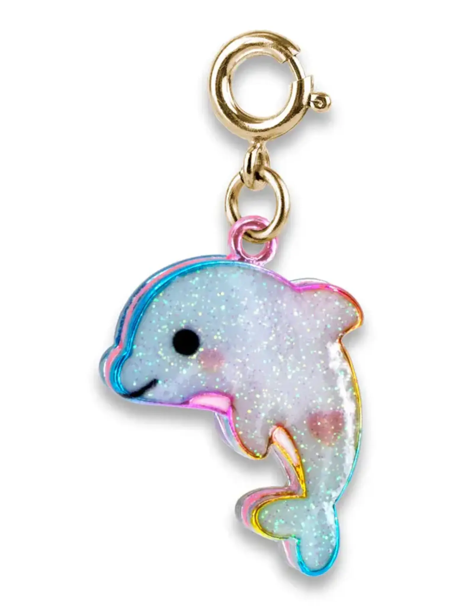 High IntenCity Charm It:  Gold Glitter Tie-Dye Dolphin Charm