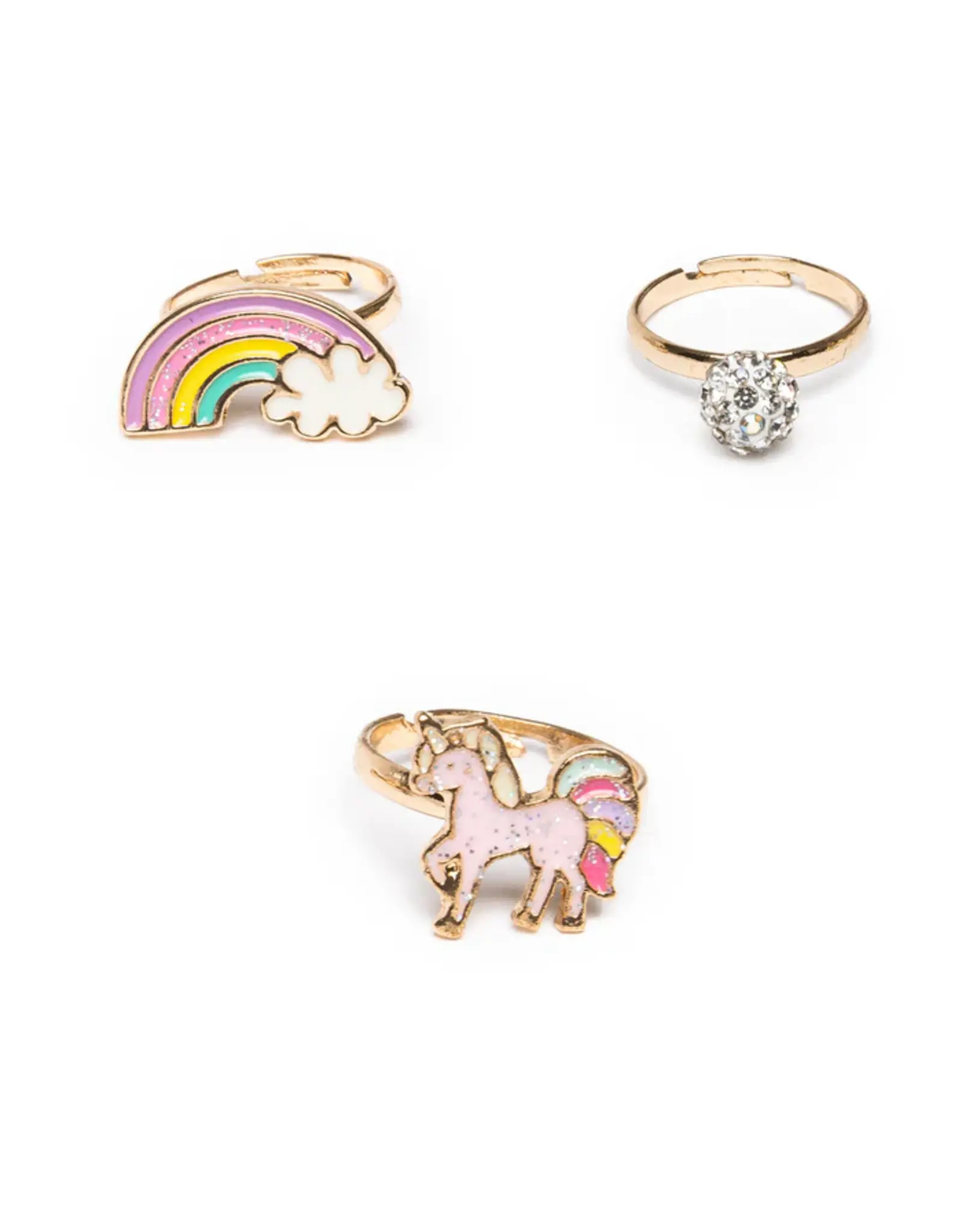 Creative Education Boutique Unicorn Rainbow Rings, 3  pieces