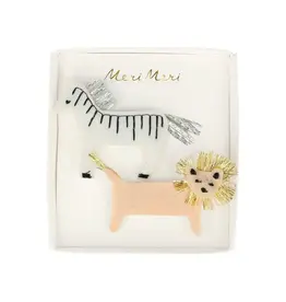 Meri Meri Zebra & Lion Felt Hair Clips