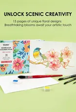 Grabie 15 Sheets 140LB Floral-Themed  Watercolor Coloring