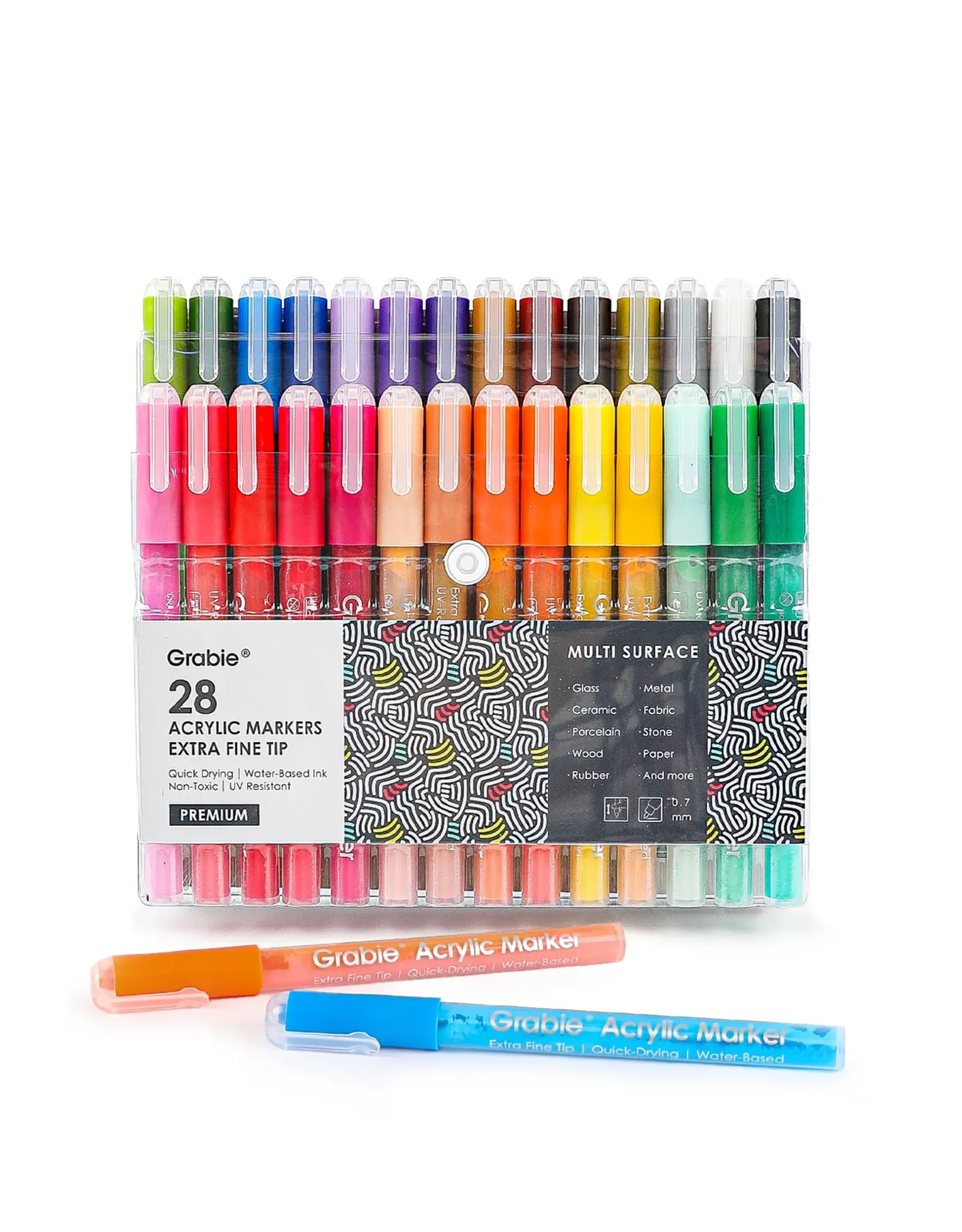 Grabie Extra Fine Tip Acrylic Paint  Marker Set Of 28