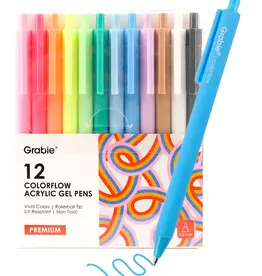 Grabie Retractable Colorflow Acrylic Gel  Pen Set Of 12