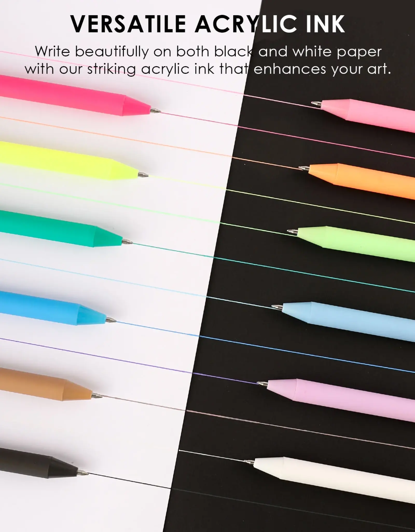 Grabie Retractable Colorflow Acrylic Gel  Pen Set Of 12