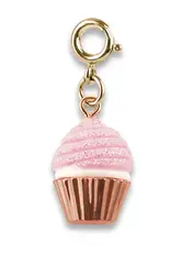 High IntenCity Charm It: Gold Pink Glitter Cupcake Charm