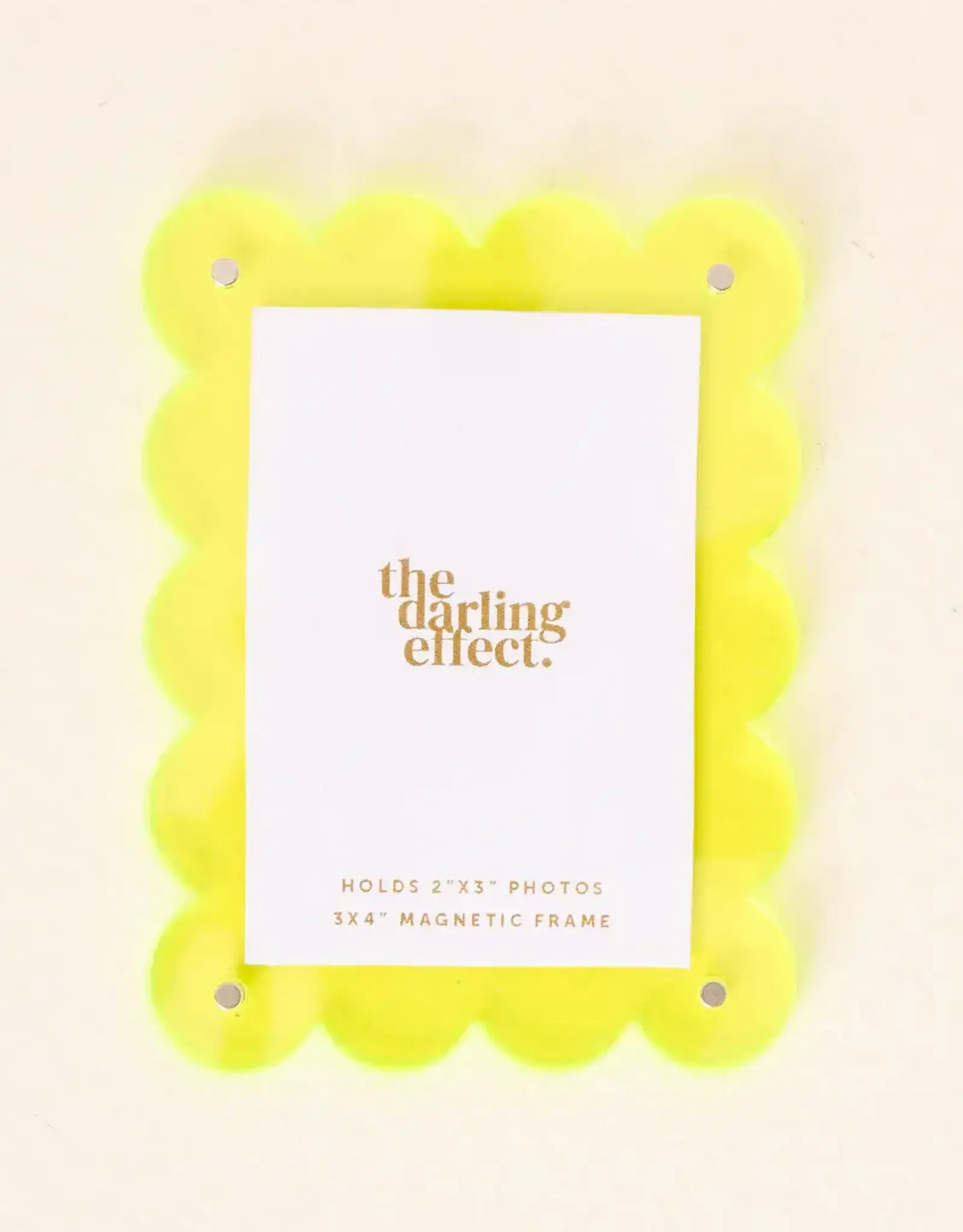 The Darling Effect Mini Acrylic Picture Frame Magnet- Neon Yellow