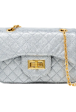 Zomi Gems Classic Quilted Sparkle Mini Bag - Silver