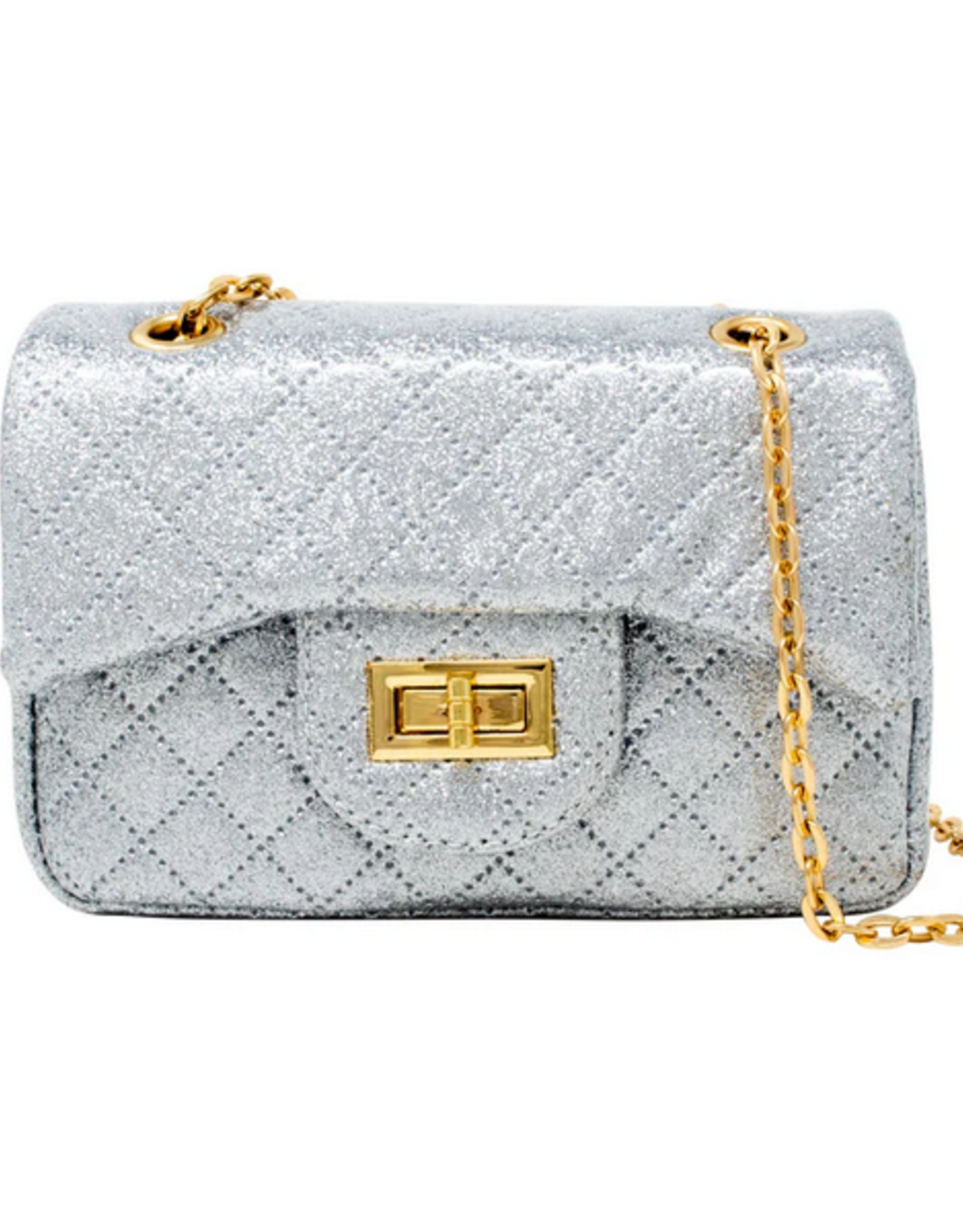 Zomi Gems Classic Quilted Sparkle Mini Bag - Silver