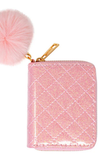 Zomi Gems Sparkle Quilted Wallet: Pink Lemonade